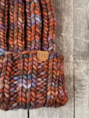 Czapka Crazy Merino z wełny merynosa; mix brąz rudy